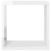 vidaXL Estantes cubo de pared 2 unidades blanco brillo 30x15x30 cm