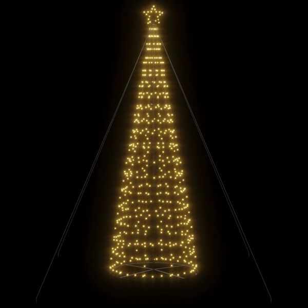 vidaXL Árbol de Navidad LED, 570 LED, blanco cálido, 300 cm