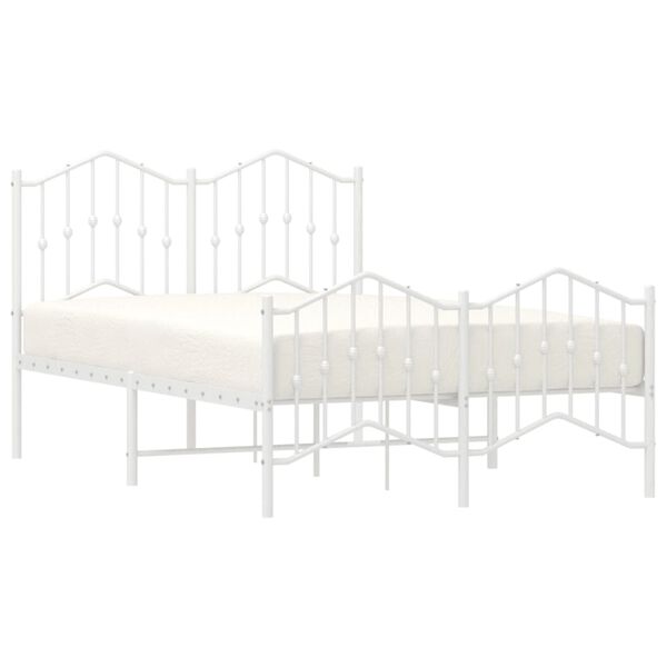 vidaXL Estructura cama sin colch&oacute;n con estribo metal blanco 120x190 cm