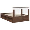 vidaXL Estructura de cama con cabecera Roble Marr&oacute;n 120 x 190 cm