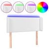 vidaXL Cabecero con LED cuero sint&eacute;tico blanco 103x16x78/88 cm