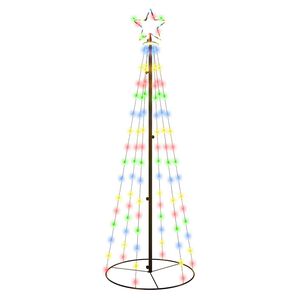 vidaXL &Aacute;rbol de Navidad c&oacute;nico 108 LED de colores 70x180 cm