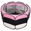 vidaXL Parque de perros plegable y bolsa transporte rosa 125x125x61cm