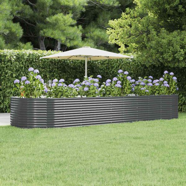 vidaXL Jardinera arriate acero galvanizado gris 447x140x68 cm