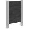 vidaXL Valla de Cubo de Basura Gris 85 x 12 x 115 cm Aluminio y WPC