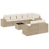 vidaXL Set de sof&aacute;s de jard&iacute;n 9 pzas con cojines rat&aacute;n sint&eacute;tico beige