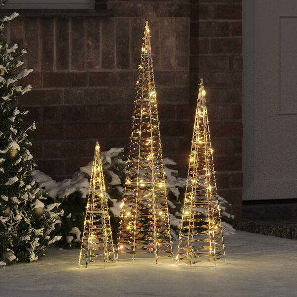 vidaXL Árbol de Navidad con 90 LED 3 pcs cálido 20 x 20 x 80 cm PET