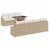 vidaXL Conjunto de sof&aacute; de jard&iacute;n 8 pcs Beige y Crema rat&aacute;n sint&eacute;tico