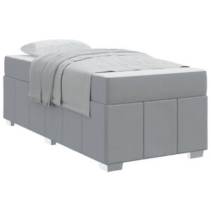 vidaXL Estructura de cama con colch&oacute;n Gris Claro 90 x 190 cm tela
