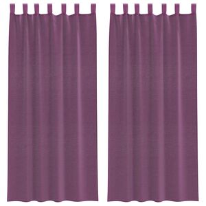vidaXL Cortinas de gasa con trabillas 2 uds morado 140x245 cm