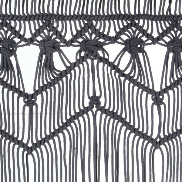 vidaXL Cortina de macramé algodón gris antracita 140x240 cm