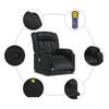 vidaXL Sillón de masaje reclinable cuero sintético negro