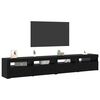 vidaXL Conjunto de mueble de TV 3 pcs Roble Negro 240 x 35 x 40 cm