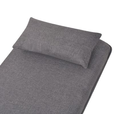 vidaXL Silla giratoria y sofá cama tela gris oscuro