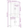 vidaXL Aparador alto madera contrachapada blanco 69,5x34x180 cm
