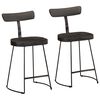 vidaXL Taburetes de barra 2 uds negro 49x43x79 cm madera maciza mango