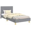 vidaXL Cama para ni&ntilde;os con cabecero Gris Claro 90 x 190 cm tela