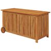 vidaXL Caja de almacenaje de jard&iacute;n ruedas acacia maciza 113x50x58 cm