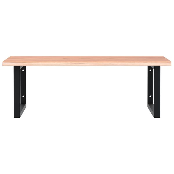 vidaXL Estante de lavabo de pared de acero y madera maciza de roble