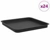 vidaXL Bandeja Cuadrada para Flores 24 uds. Negro 36 x 36 x 2,5 cm