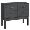 vidaXL Mueble consola de madera maciza de pino gris 90x40x78 cm