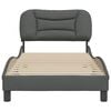 vidaXL Estructura de cama sin colch&oacute;n Hvar tela gris oscuro 90x190 cm