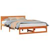 vidaXL Estructura de cama con cabecera Marr&oacute;n cera 140 x 200 cm