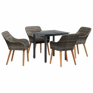 vidaXL Conjunto de Comedor de Jardín 5 pcs Gris ratán sintético