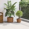 vidaXL Cesta para Plantas con almacenamiento 2 pcs Marr&oacute;n Rat&aacute;n Kubu