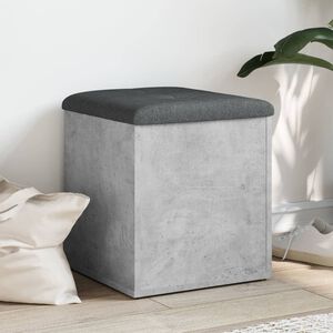 vidaXL Banco con almacenaje madera ingenier&iacute;a gris hormig&oacute;n 42x42x45cm