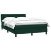 vidaXL Cama box spring con colch&oacute;n terciopelo verde oscuro 160x210 cm