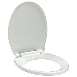 vidaXL Tapa y asiento de v&aacute;ter con cierre suave ovalado blanco