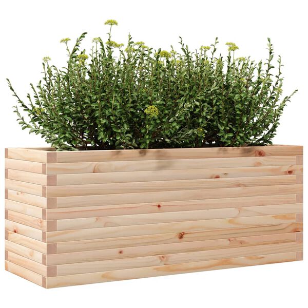 vidaXL Jardinera de madera maciza de pino 110x40x45,5 cm