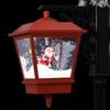 vidaXL Farola de Navidad con Pap&aacute; Noel PVC negro y rojo 81x40x188 cm