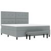 vidaXL Cama tipo Box Spring con colch&oacute;n Gris Claro 180 x 200 cm tela