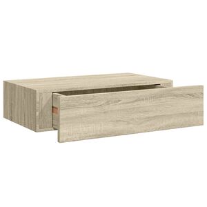 vidaXL Estante con cajón de pared MDF roble 40x23,5x10 cm