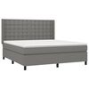 vidaXL Cama box spring con colch&oacute;n tela gris oscuro 180x200 cm