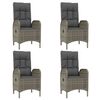 vidaXL Set comedor jardín 5 pzas y cojines ratán sintético negro gris