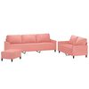 vidaXL Juego de sof&aacute;s con cojines 3 piezas terciopelo rosa