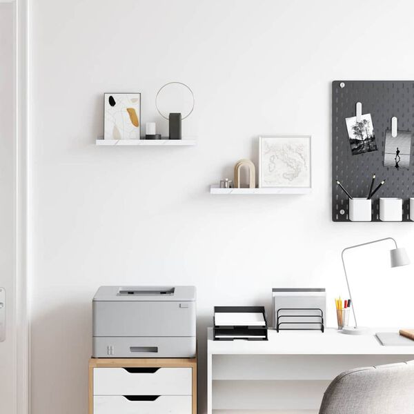 vidaXL Estante de pared con estante 2 pcs M&aacute;rmol 40 x 9 x 3 cm