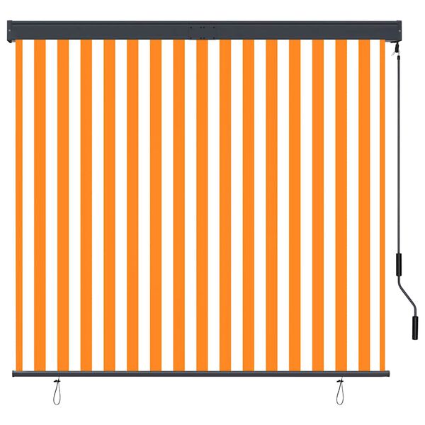 vidaXL Estor enrollable de exterior blanco y naranja 160x250 cm