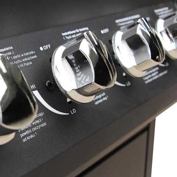 vidaXL Barbacoa grill de gas 6+1 quemadores negra