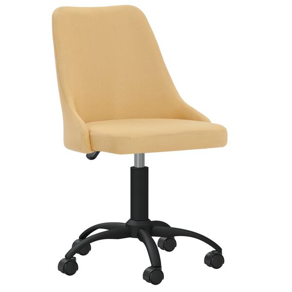 vidaXL Silla de comedor giratoria tela amarillo
