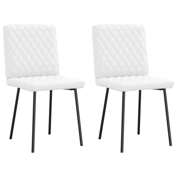 vidaXL Sillas de comedor 2 unidades cuero sintético blanco
