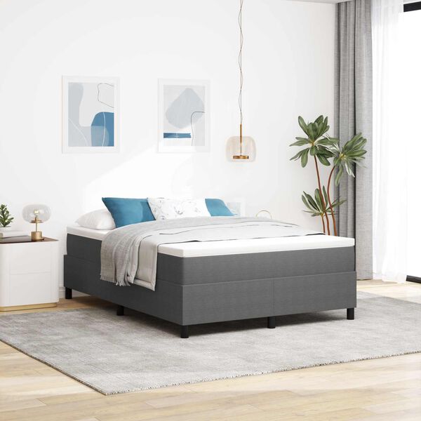 vidaXL Cama de plataforma Gris Claro 140 x 200 cm tela