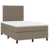 vidaXL Cama box spring con colch&oacute;n tela gris taupe 120x190 cm