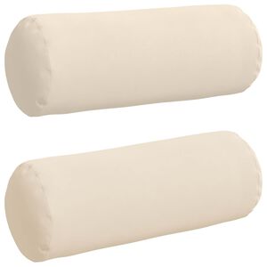 vidaXL Cojines Bolster 2 pcs Beige &Oslash; 25 x 70 cm Tela de microfibra