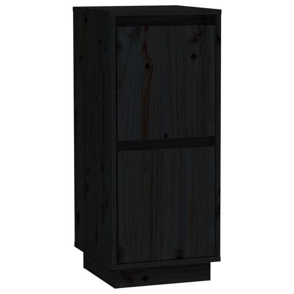 vidaXL Aparador de madera maciza de pino negro 31,5x34x75 cm
