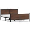 vidaXL Estructura de cama sin colch&oacute;n metal marr&oacute;n roble 160x200 cm