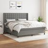 vidaXL Cama box spring con colch&oacute;n tela gris oscuro 180x200 cm